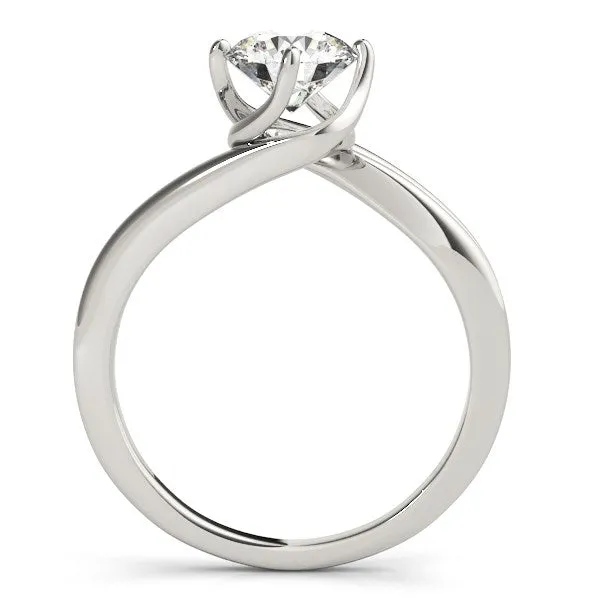 mayamila Rings 14K White Gold Bypass Style Solitaire Round Diamond Engagement Ring 1 ct tw