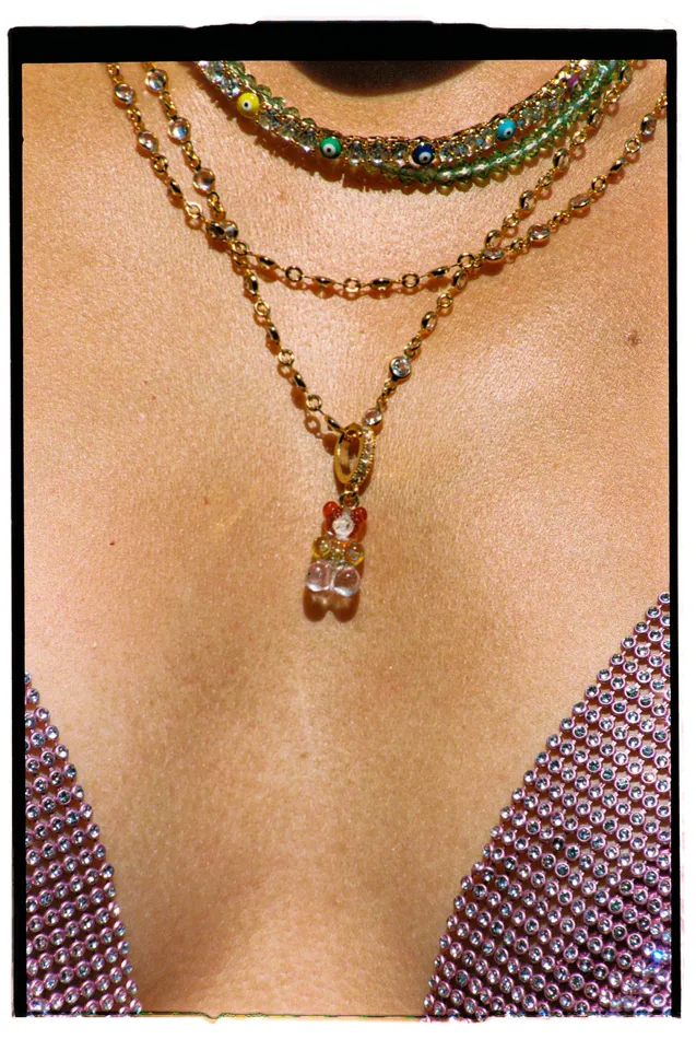Crystal Haze Jewelry Rings Rainbow Nostalgia bear Pave Connector