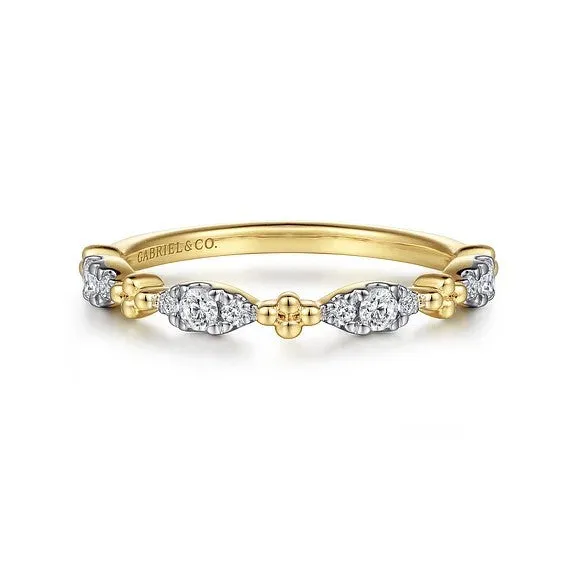 GABRIEL CO Rings 14K Yellow Gold Diamond Marquise Shape Bujukan Stackable Ring