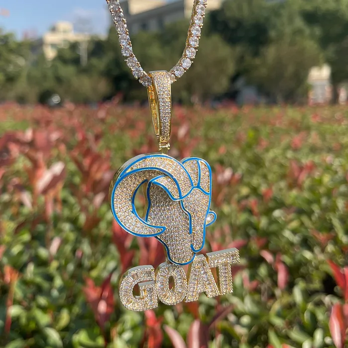 Necklaces Goat Iced Out Diamond Pendant Necklace Goat