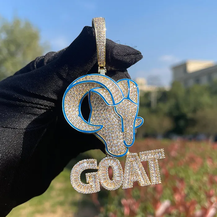 Necklaces Goat Iced Out Diamond Pendant Necklace Goat