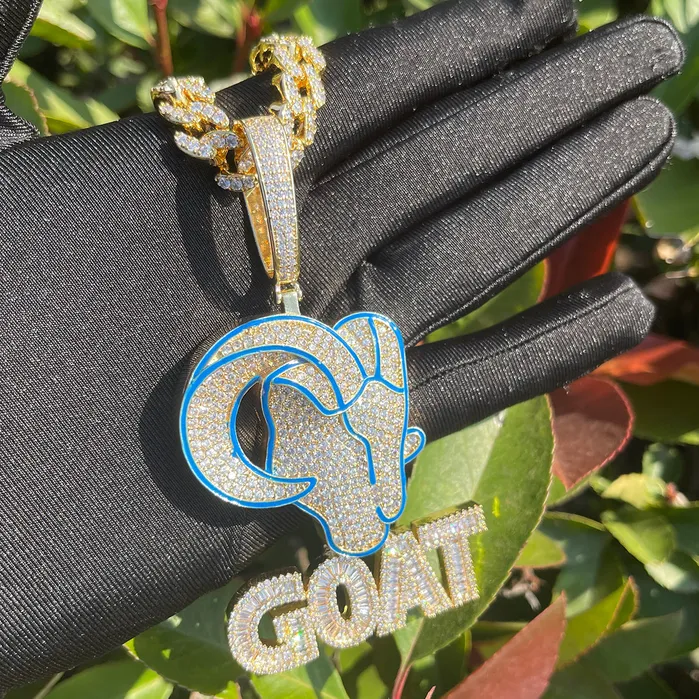 Necklaces Goat Iced Out Diamond Pendant Necklace Goat