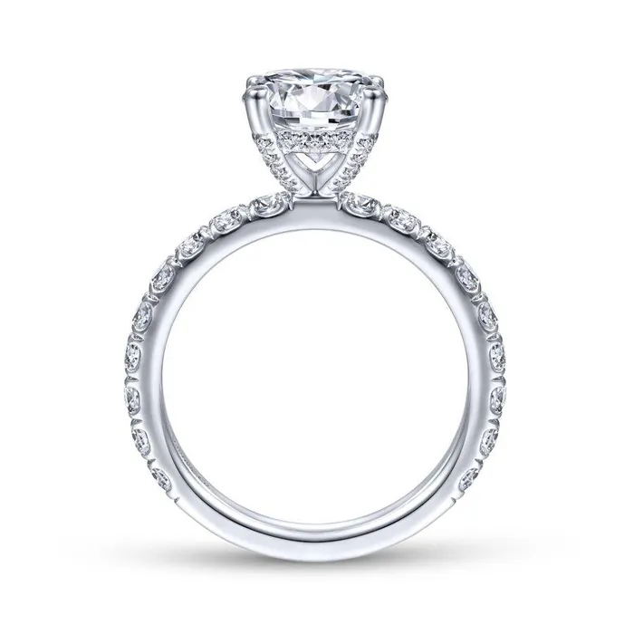 Rings GABRIEL CO Ulani 14K White Gold Round Diamond Engagement RingSetting Only Rings GABRIEL CO Ulani 14K White Gold Round Diamond Engagement RingSetting Only