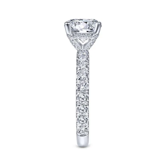 Rings GABRIEL CO Ulani 14K White Gold Round Diamond Engagement RingSetting Only Rings GABRIEL CO Ulani 14K White Gold Round Diamond Engagement RingSetting Only