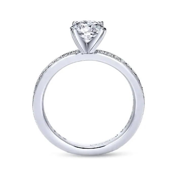 Rings GABRIEL CO White Gold Diamond Semi Mount Engagement Ring