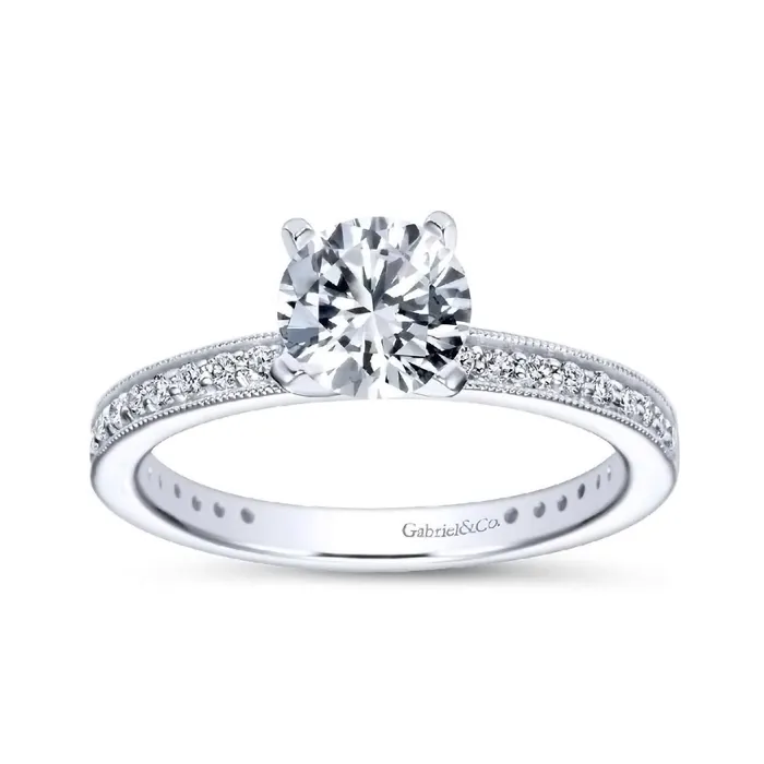 Rings GABRIEL CO White Gold Diamond Semi Mount Engagement Ring