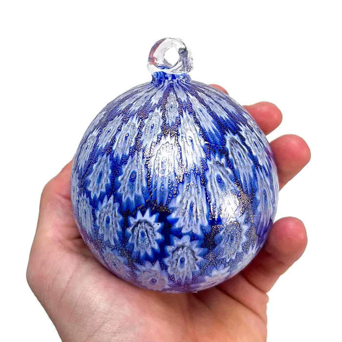Rings La Fornasotta Christmas Glass bauble Murrina blue