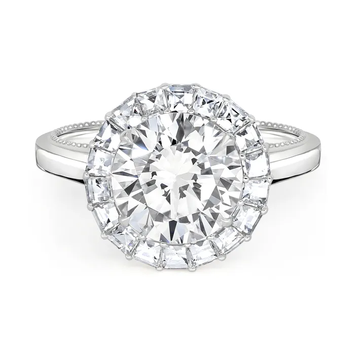 Rings Polachecks Collection Blaze Cut Diamond Halo Ring 419tw