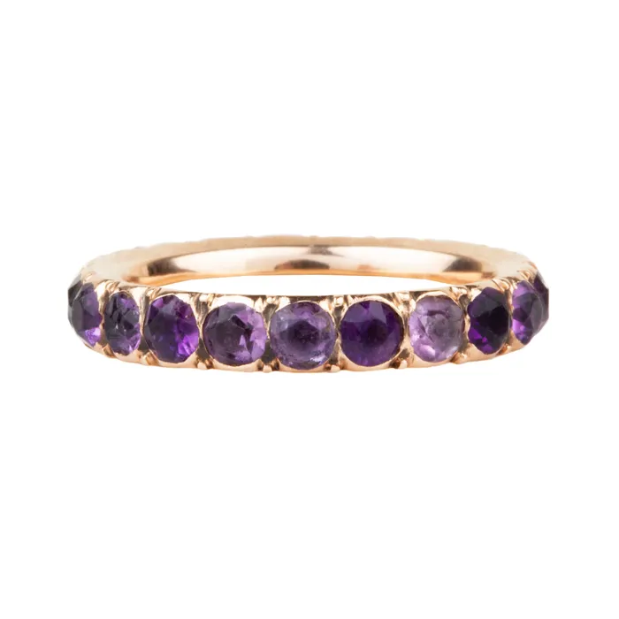 Rings Victorian Era Amethyst Eternity Band Bell Bird Antiques