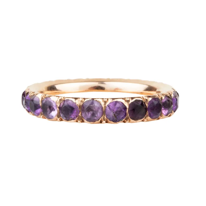 Rings Victorian Era Amethyst Eternity Band Bell Bird Antiques