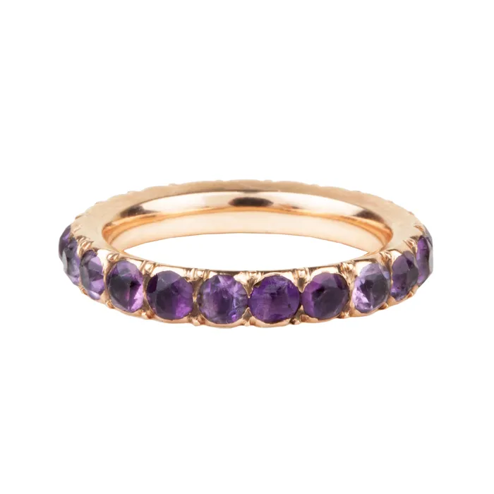 Rings Victorian Era Amethyst Eternity Band Bell Bird Antiques