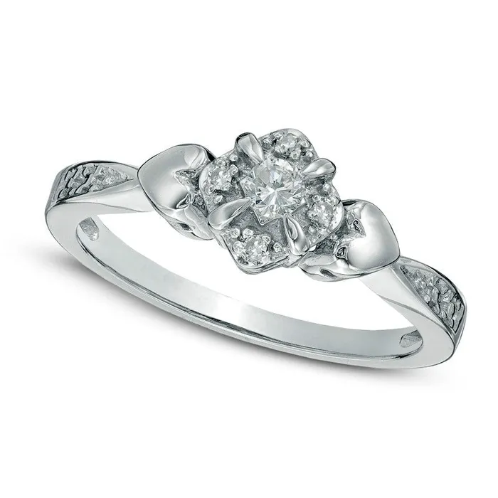 010 CT TW Natural Diamond Tilted Frame Promise Ring in Solid 10K White Gold Goldia Rings 010 CT TW Natural Diamond Tilted Frame Promise Ring in Solid 10K White Gold Goldia Rings