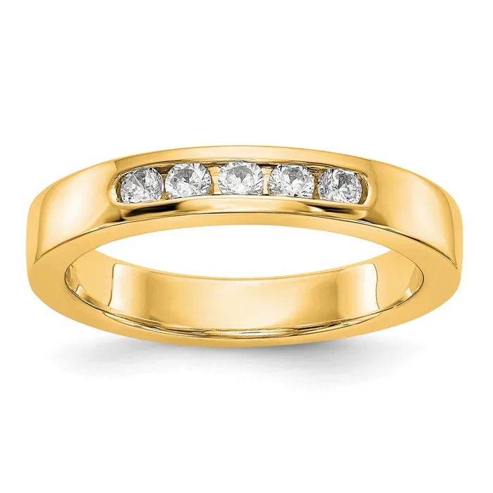 025ct CZ Solid Real 14K Yellow Gold 5Stone Channel Wedding Band Ring Goldia Rings 025ct CZ Solid Real 14K Yellow Gold 5Stone Channel Wedding Band Ring Goldia Rings