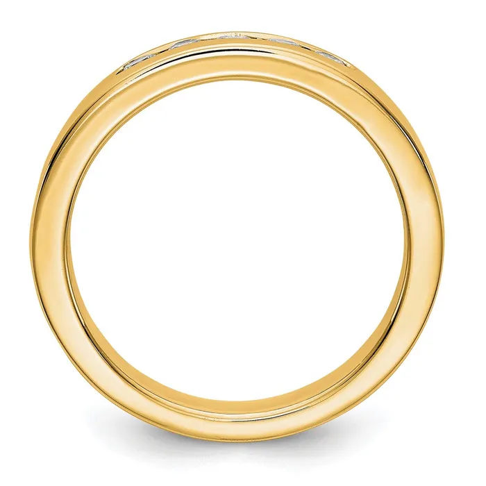 025ct CZ Solid Real 14K Yellow Gold 5Stone Channel Wedding Band Ring Goldia Rings