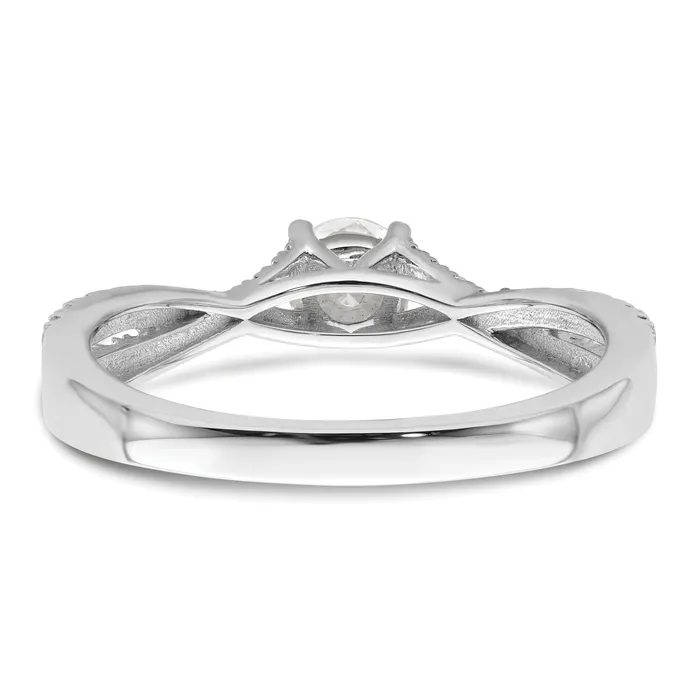 033ct CZ Solid Real 14k White Gold Polish Complete Round Dia Engagement Ring Goldia Rings