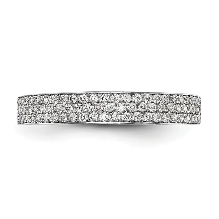 037ct CZ Solid Real 14k White Gold Wedding Wedding Band Ring Goldia Rings