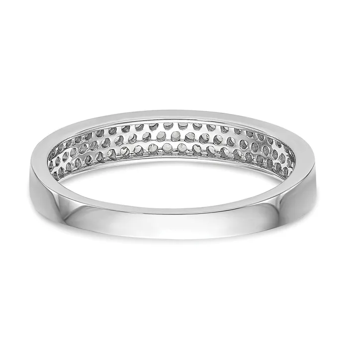 037ct CZ Solid Real 14k White Gold Wedding Wedding Band Ring Goldia Rings