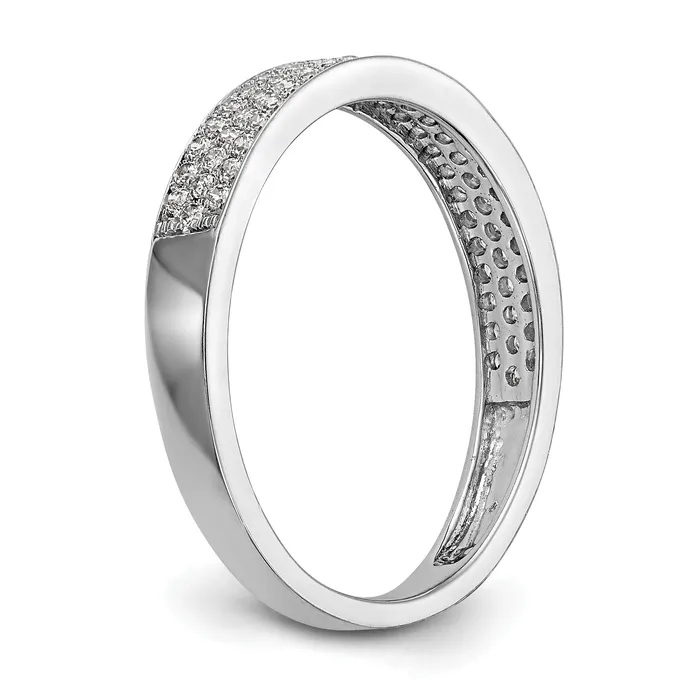 037ct CZ Solid Real 14k White Gold Wedding Wedding Band Ring Goldia Rings