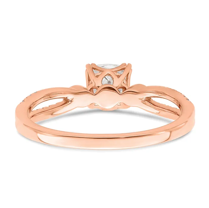 050ct CZ Solid Real 14k Rose Polish 12ct Cushion Engagement Dia Ring Goldia Rings