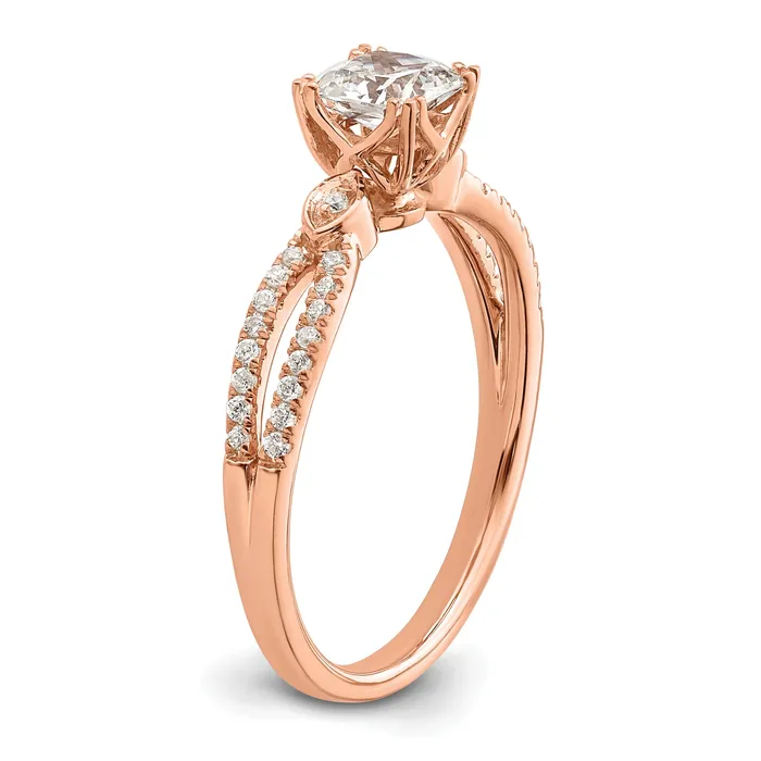 050ct CZ Solid Real 14k Rose Polish 12ct Cushion Engagement Dia Ring Goldia Rings