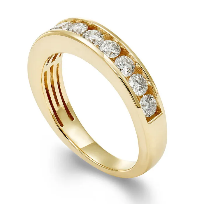 075 CT TW Certified Natural Diamond Eleven Stone Anniversary Band in Solid 14K Gold II1 Goldia Rings 075 CT TW Certified Natural Diamond Eleven Stone Anniversary Band in Solid 14K Gold II1 Goldia Rings