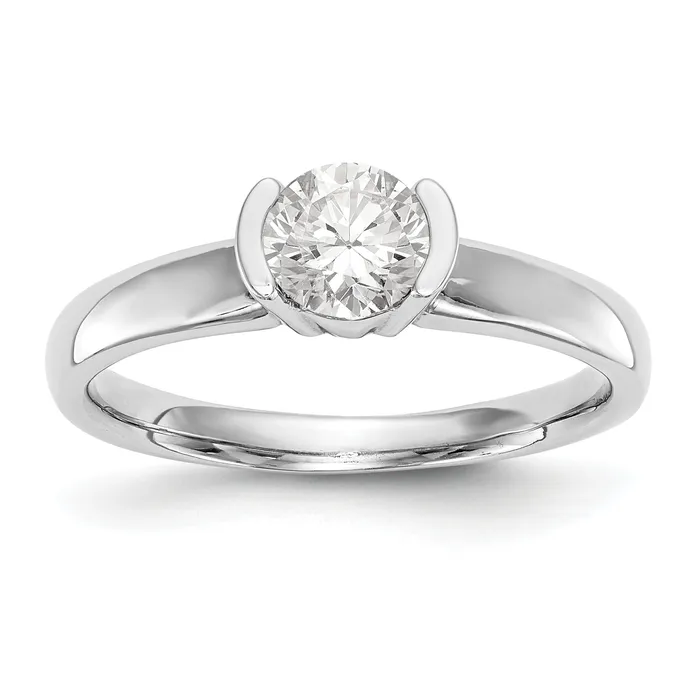 075ct CZ Solid Real 14K White Gold Round Bezel Solitaire Engagement Ring Goldia Rings 075ct CZ Solid Real 14K White Gold Round Bezel Solitaire Engagement Ring Goldia Rings