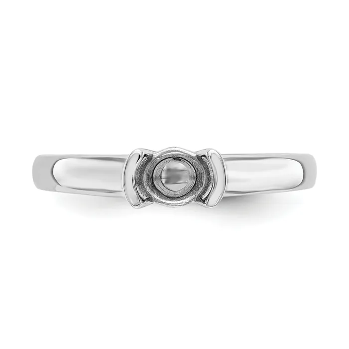 075ct CZ Solid Real 14K White Gold Round Bezel Solitaire Engagement Ring Goldia Rings
