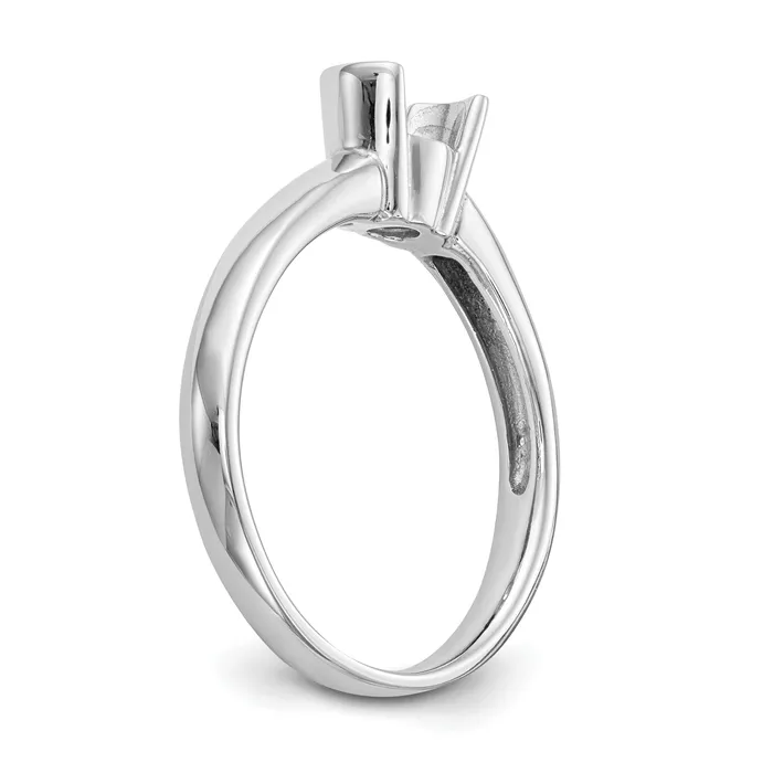 075ct CZ Solid Real 14K White Gold Round Bezel Solitaire Engagement Ring Goldia Rings