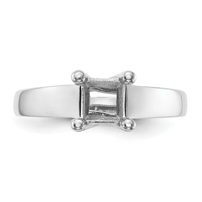 100ct CZ Solid Real 14k White Gold Square Solitaire Engagement Ring Goldia Rings