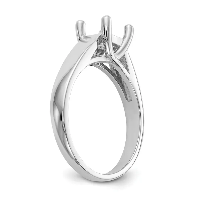 100ct CZ Solid Real 14k White Gold Square Solitaire Engagement Ring Goldia Rings