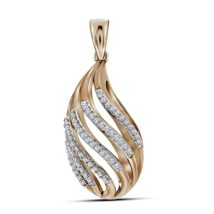 10k Rose Gold Round Diamond Strand Fashion Pendant 16 Cttw gndatlanta Necklaces