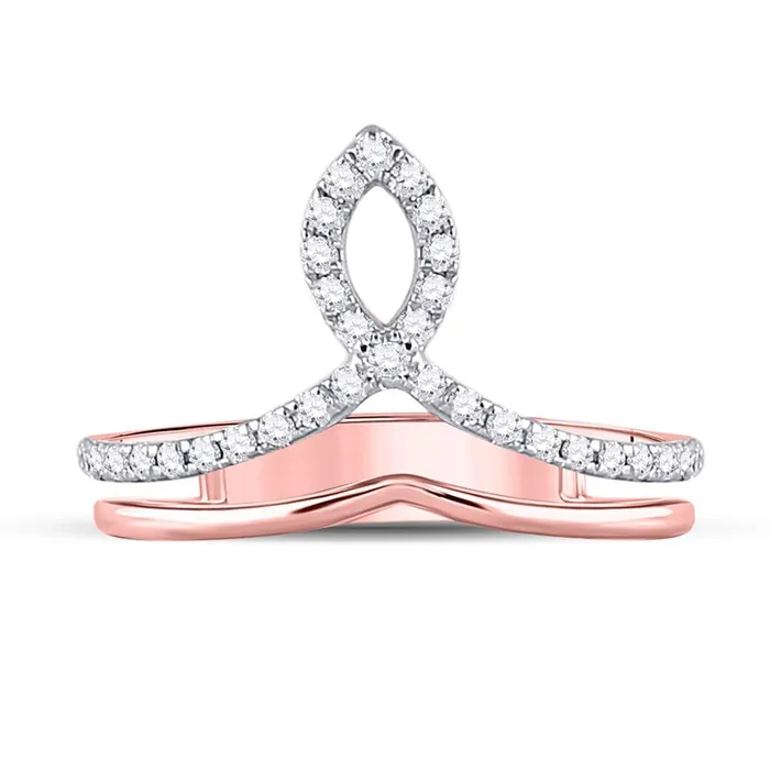 10k Rose Gold Round Diamond Twist Fashion Ring 14 Cttw gndatlanta Rings