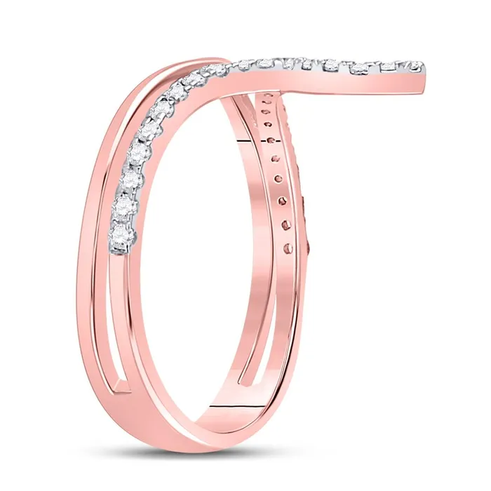 10k Rose Gold Round Diamond Twist Fashion Ring 14 Cttw gndatlanta Rings