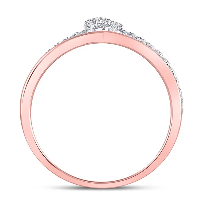 10k Rose Gold Round Diamond Twist Fashion Ring 14 Cttw gndatlanta Rings