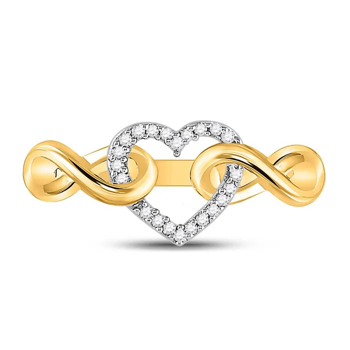 10k Yellow Gold Round Diamond Infinity Twist Heart Ring 110 Cttw gndatlanta Rings 10k Yellow Gold Round Diamond Infinity Twist Heart Ring 110 Cttw gndatlanta Rings
