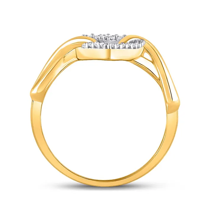 10k Yellow Gold Round Diamond Infinity Twist Heart Ring 110 Cttw gndatlanta Rings