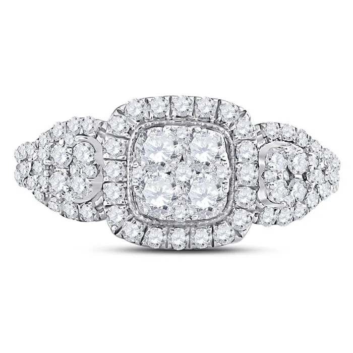 10k Yellow Gold Round Diamond Square Cluster Ring 114 Cttw gndatlanta Rings 10k Yellow Gold Round Diamond Square Cluster Ring 114 Cttw gndatlanta Rings