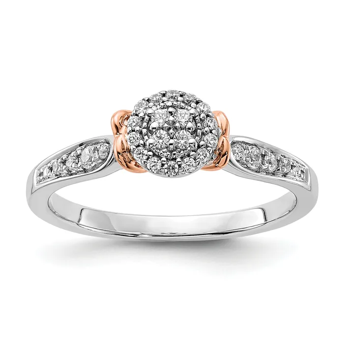14K TwoTone Lab Grown Diamond VSSI G Oval Cluster Ring Goldia Rings