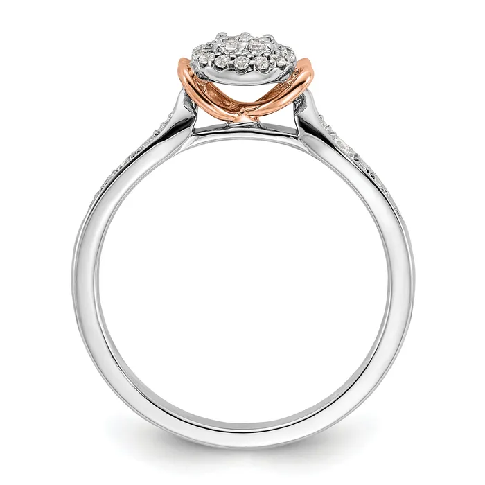 14K TwoTone Lab Grown Diamond VSSI G Oval Cluster Ring Goldia Rings