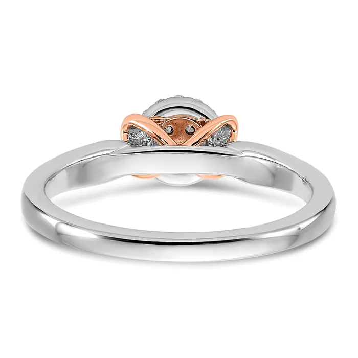 14K TwoTone Lab Grown Diamond VSSI G Oval Cluster Ring Goldia Rings