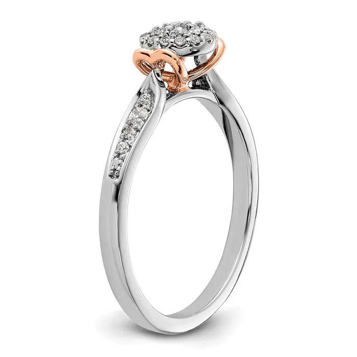 14K TwoTone Lab Grown Diamond VSSI G Oval Cluster Ring Goldia Rings