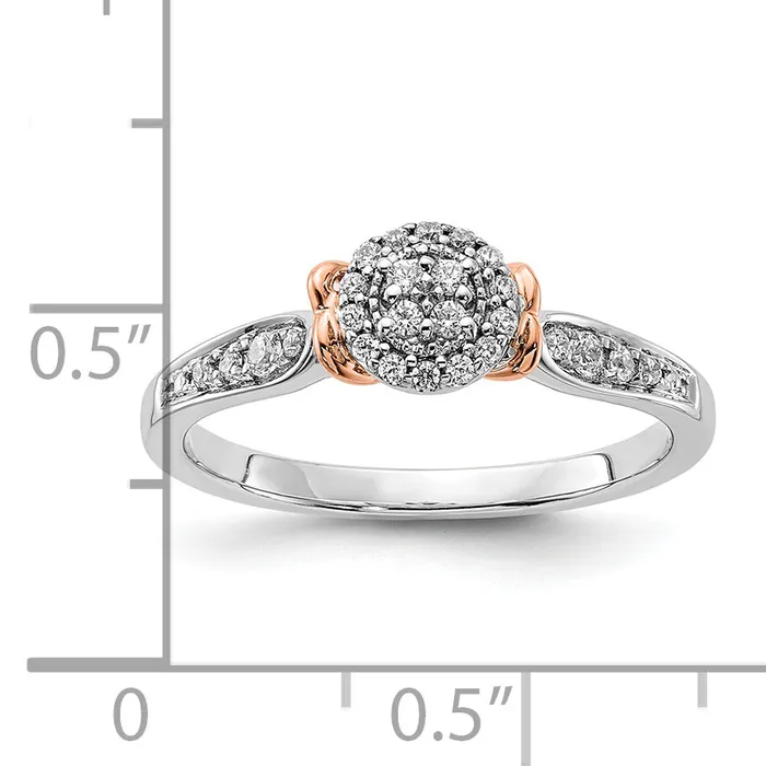 14K TwoTone Lab Grown Diamond VSSI G Oval Cluster Ring Goldia Rings