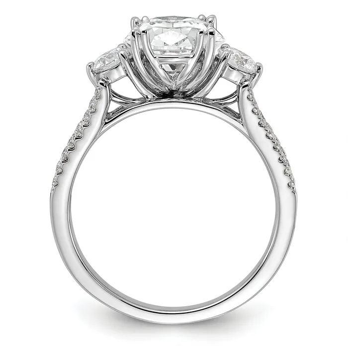 14k White Gold 12 Ct Lab Grown Diamond VSSI G 1 12 Ct Center Oval Engagement Ring Goldia Rings