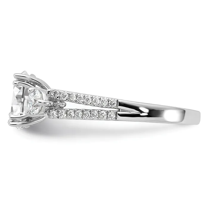 14k White Gold 12 Ct Lab Grown Diamond VSSI G 1 12 Ct Center Oval Engagement Ring Goldia Rings