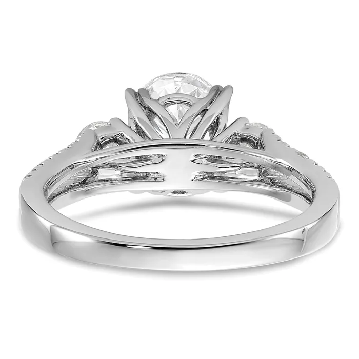 14k White Gold 12 Ct Lab Grown Diamond VSSI G 1 12 Ct Center Oval Engagement Ring Goldia Rings