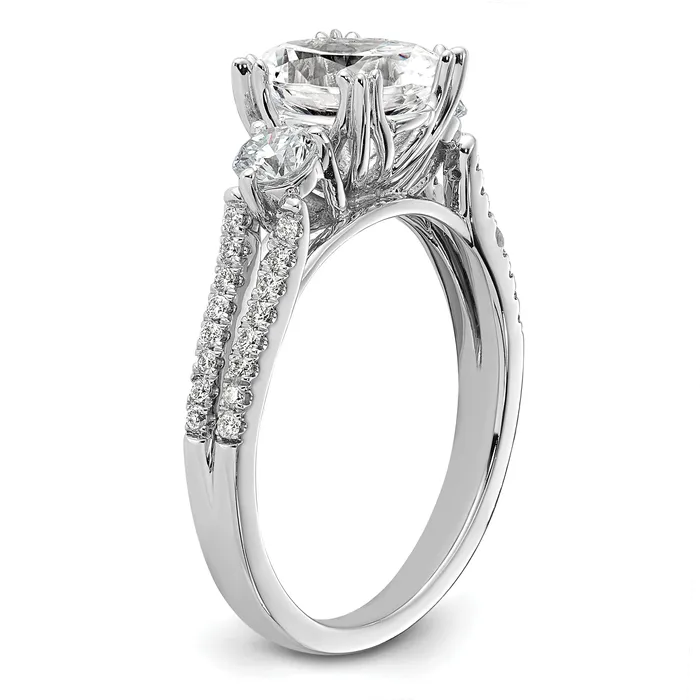 14k White Gold 12 Ct Lab Grown Diamond VSSI G 1 12 Ct Center Oval Engagement Ring Goldia Rings
