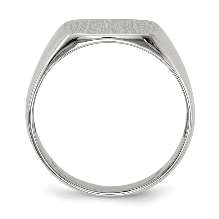14k White Gold 125x125mm Open Back Signet Ring Goldia Rings