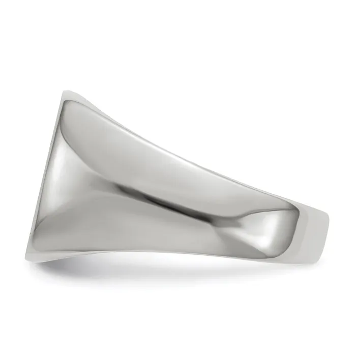 14k White Gold 125x125mm Open Back Signet Ring Goldia Rings