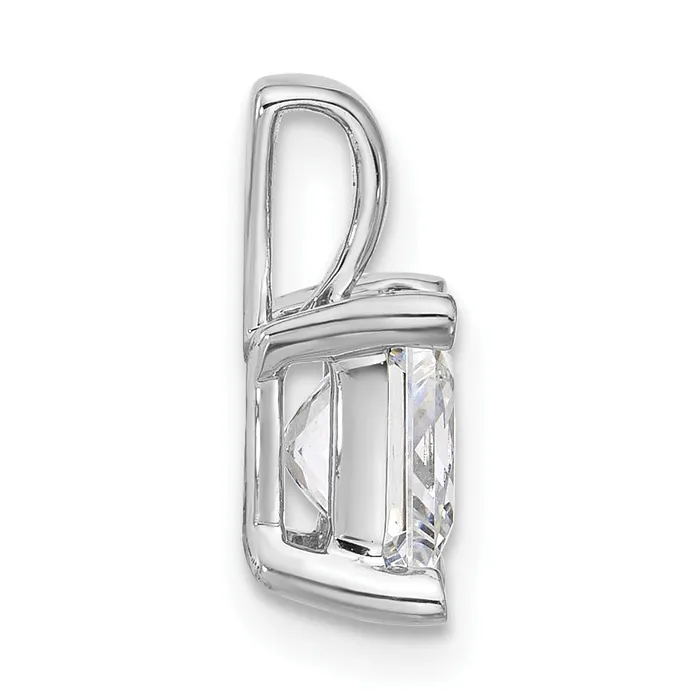 14k White Gold 2 12 Ct Lab Grown Diamond VSSI G Princess Four Prong Pendant Goldia Necklaces