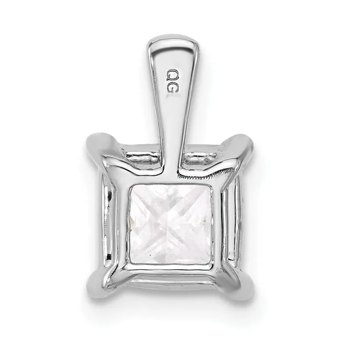 14k White Gold 2 12 Ct Lab Grown Diamond VSSI G Princess Four Prong Pendant Goldia Necklaces